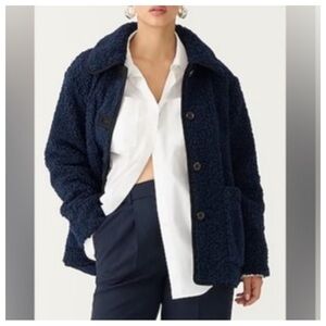 NWT! J. Crew. Navy Sherpa J.Crew Barn Jacket